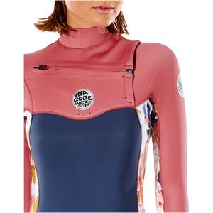 2022 Rip Curl Womens Dawn Patrol 5/3mm Chest Zip Wetsuit WSM9AS - Slate Rose